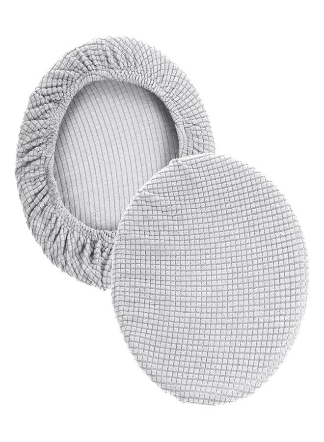 PATIKIL 11" Round Bar Stool Cover, 2 Pack Elastic Stool Cover for Diameter 11"-13" Chair, Light Gray - Image 1