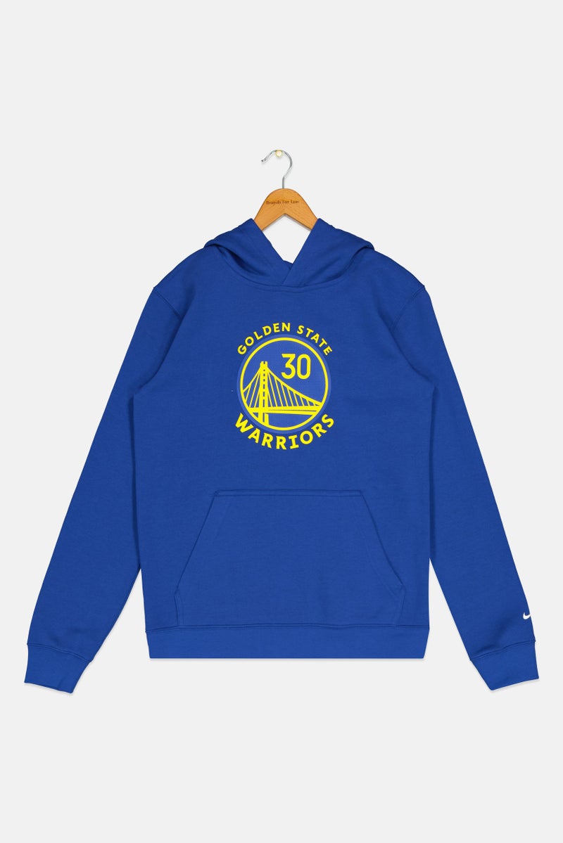 Nike Nike x NBA Kids Boy Golden State Warriors Basketball Hoodie, Blue  - Image 1