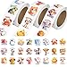 JIXZEN 3 Rolls Animal Stickers for Kids 1500 PCS Kids Stickers Bulk for Toddlers 24 24 Designs FarmOceanWild Cute Sticker with Motivational Words for Kid Reward School Supplies 10 Inch - Image 3