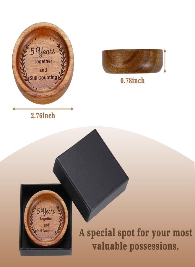 Vanlovemac Wooden Ring Dish 5th Anniversary Wood Gifts for Her Him, 5 Year Wooden Gift for Wife Husband, 5 Year Marriage Gifts Anniversary for Couple, Fifth Aniversario Ideas for Women Men Boyfriend Girlfriend - Image 2