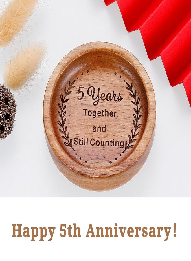Vanlovemac Wooden Ring Dish 5th Anniversary Wood Gifts for Her Him, 5 Year Wooden Gift for Wife Husband, 5 Year Marriage Gifts Anniversary for Couple, Fifth Aniversario Ideas for Women Men Boyfriend Girlfriend - Image 4