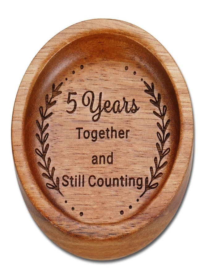 Vanlovemac Wooden Ring Dish 5th Anniversary Wood Gifts for Her Him, 5 Year Wooden Gift for Wife Husband, 5 Year Marriage Gifts Anniversary for Couple, Fifth Aniversario Ideas for Women Men Boyfriend Girlfriend - Image 1
