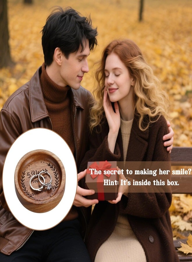 Vanlovemac Wooden Ring Dish 5th Anniversary Wood Gifts for Her Him, 5 Year Wooden Gift for Wife Husband, 5 Year Marriage Gifts Anniversary for Couple, Fifth Aniversario Ideas for Women Men Boyfriend Girlfriend - Image 3