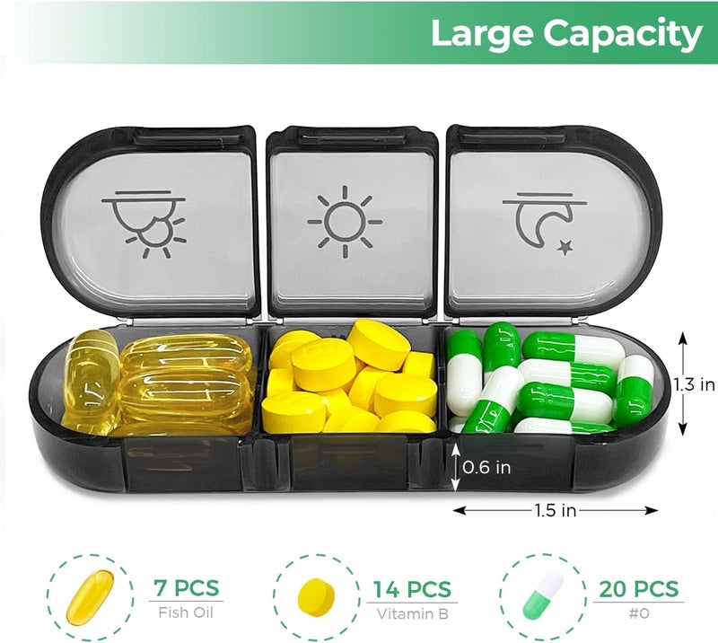 Tusmad Pill Box | Weekly Pill Organizer 3 Times a Day – 7 Day Pill Box with Large Compartments, Moisture-Proof Medicine Box for Tablets, Vitamins - Image 2