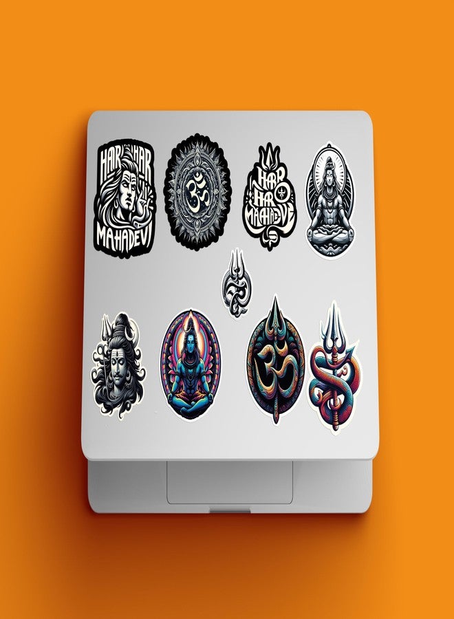 D2C Har Har Mahadev OM Shiv Stickers - Pack of 21 Glitter Finish Waterproof Stickers for Laptop, Journal, Scrapbook, Diary, Prayer Room, Mandir, Mobile - Image 2