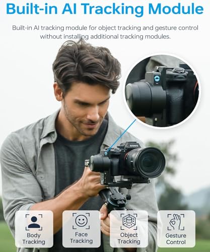FeiyuTech SCORP 2 KIT Gimbal Stabilizer for DSLR and Mirrorless Camera,Built-in AI Tracking,3-Axis Gimbal for Sony/Canon/Nikon/Fujifilm, Max 5.51lbs,Touch Screen, Native Vertical Shooting with Case - Image 2