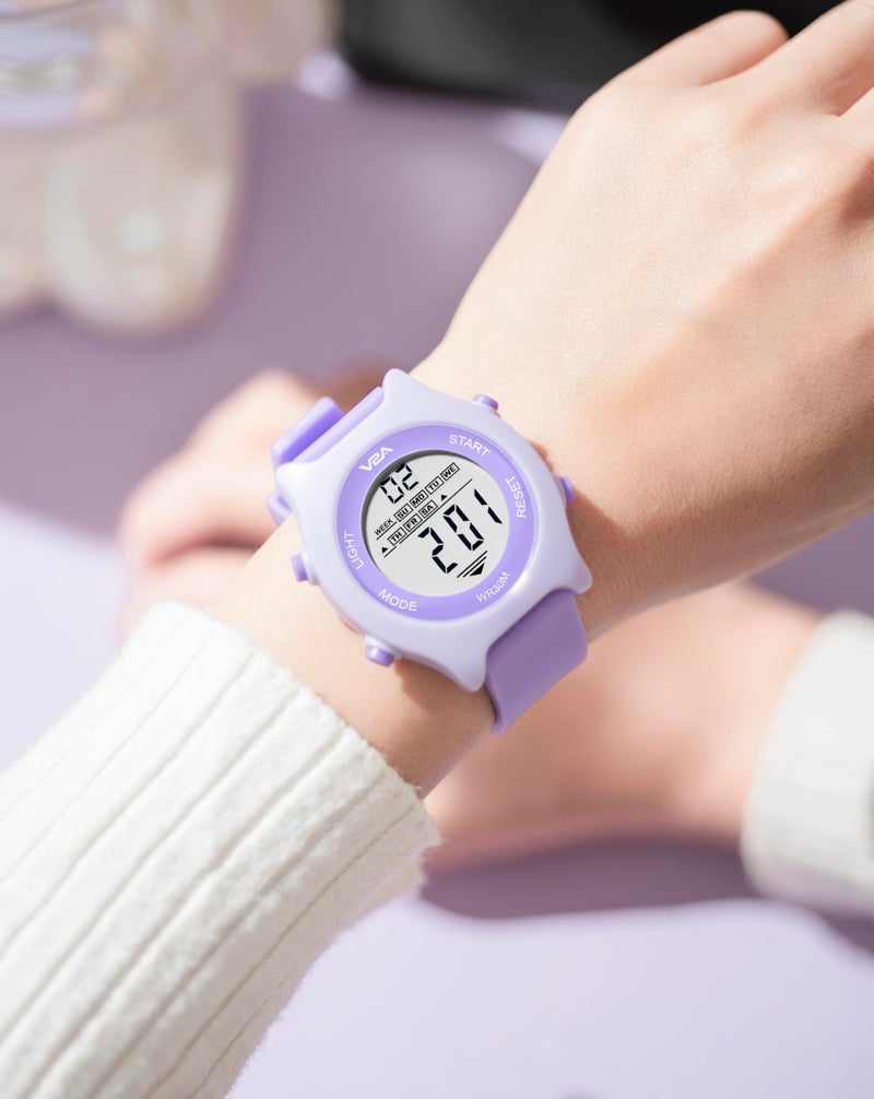V2A Kids Watch for Boys and Girls Age 4-13 for Multi-Functional 30 M Waterproof Digital Sports Watches for 4 5 6 7 8 Year Old Boy and Girl | Birthday Gift for Kids (Purple) - Image 4