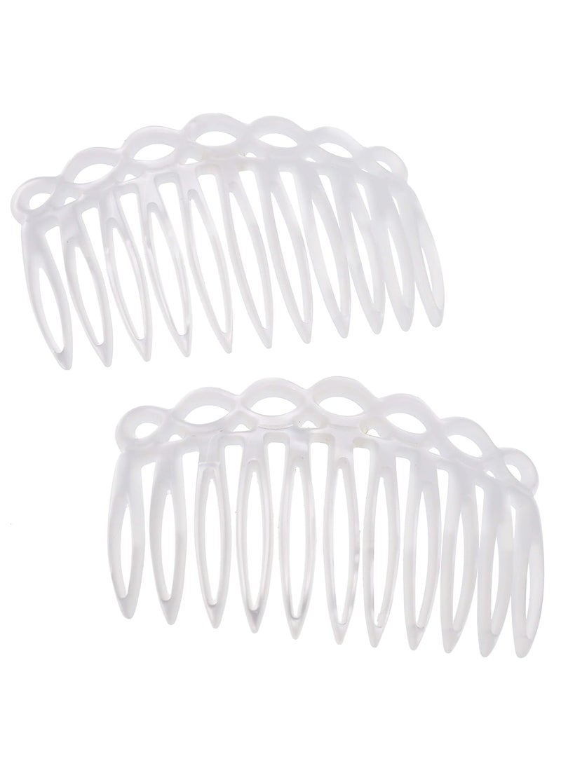 CAMILA - Camila Paris CP3142 French Hair Side Comb Small Handmade White French Twist Hair Combs Decorative, Strong Hold Hair Clips for Women Bun Chignon Up-Do Styling Girls Hair Accessories, Made in France - Image 1
