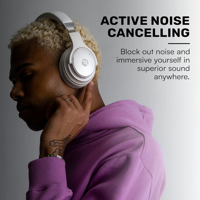 Raycon Everyday Wireless Bluetooth Over Ear Headphones, with Active Noise Cancelling, Awareness Mode and Built in Microphone, IPX 4 Water Resistance, 38 Hours of Battery Life (Rose Gold) - Image 5