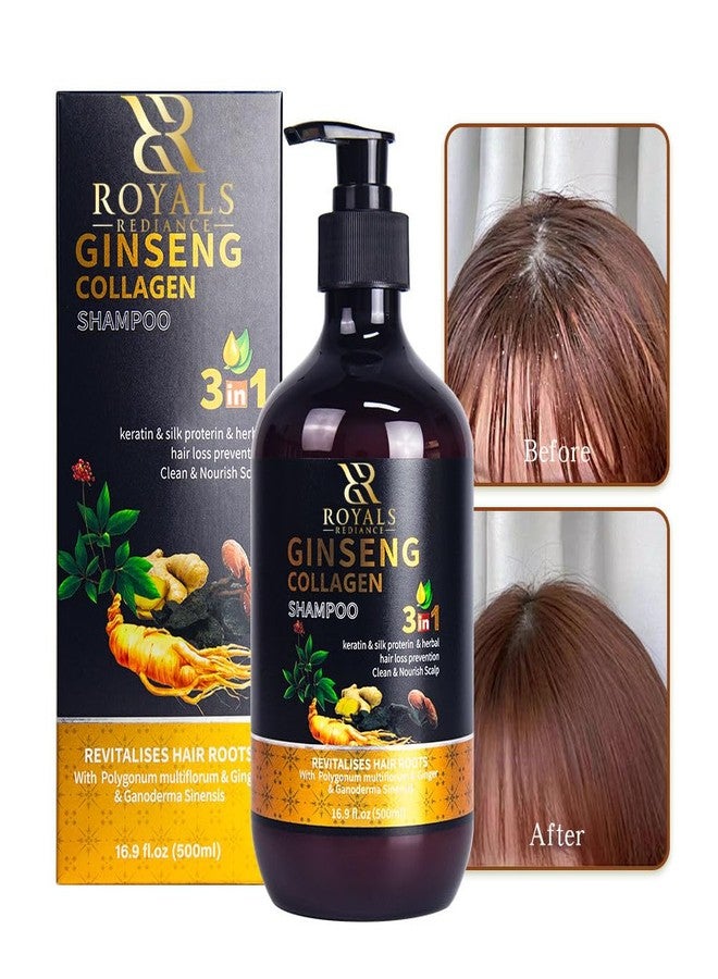 Royals Radiance Ginseng Collagen Shampoo 3-in-1 with Keratin & Silk Protein | Herbal Hair Loss Prevention | Cleans & Nourishes Scalp | Revitalises Hair Roots | 300 ml - Image 4