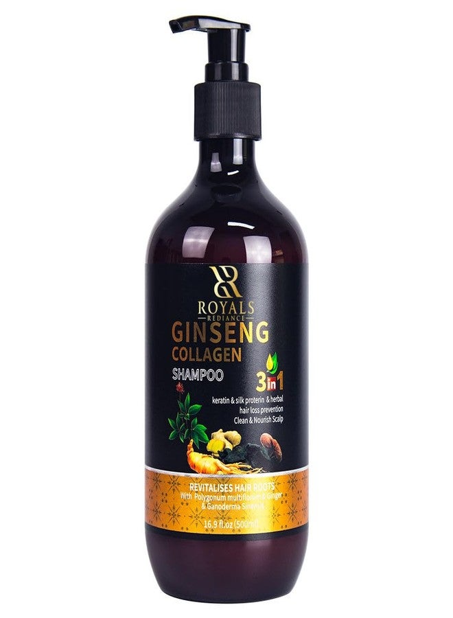 Royals Radiance Ginseng Collagen Shampoo 3-in-1 with Keratin & Silk Protein | Herbal Hair Loss Prevention | Cleans & Nourishes Scalp | Revitalises Hair Roots | 300 ml - Image 1