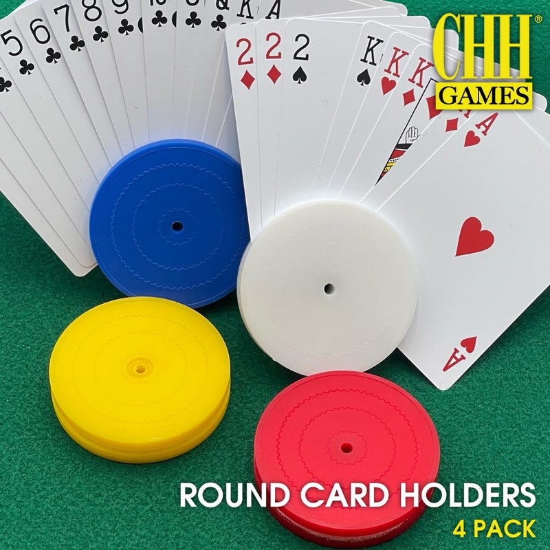 CHH 4 Piece Round Card Holders in Red, White, Yellow & Blue, Multi - Image 2