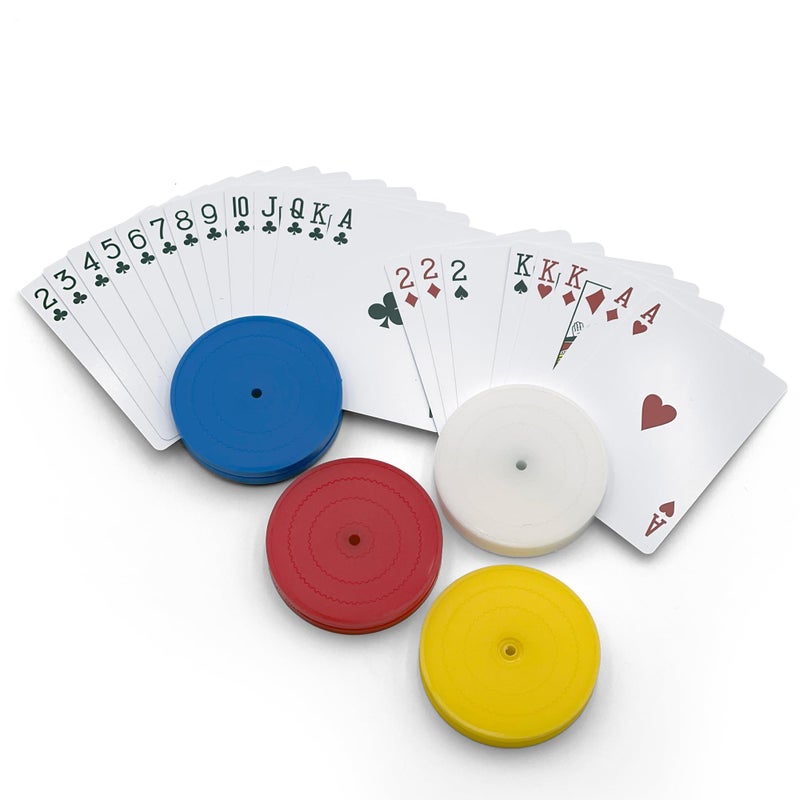 CHH 4 Piece Round Card Holders in Red, White, Yellow & Blue, Multi - Image 1