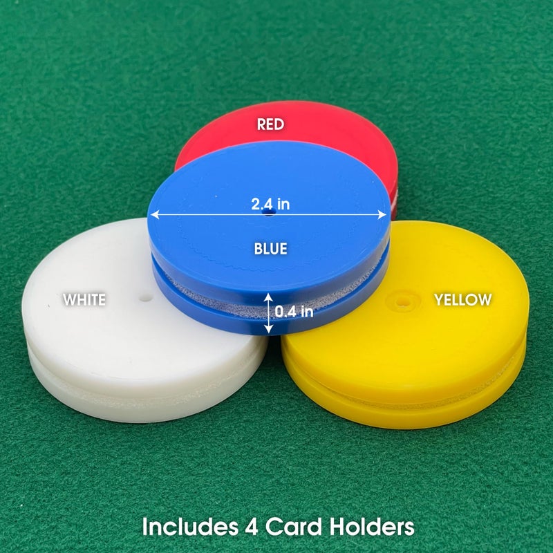 CHH 4 Piece Round Card Holders in Red, White, Yellow & Blue, Multi - Image 4