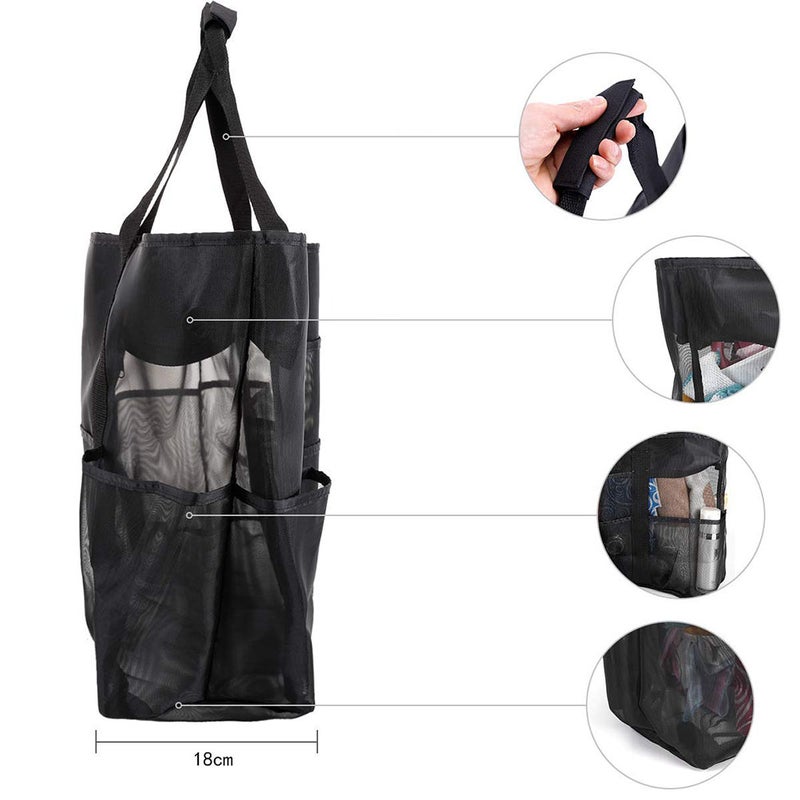 Portable Mesh Travel Net Cloth Beach Bag Storage Bag Breathable Net Bag(Black) - Image 2
