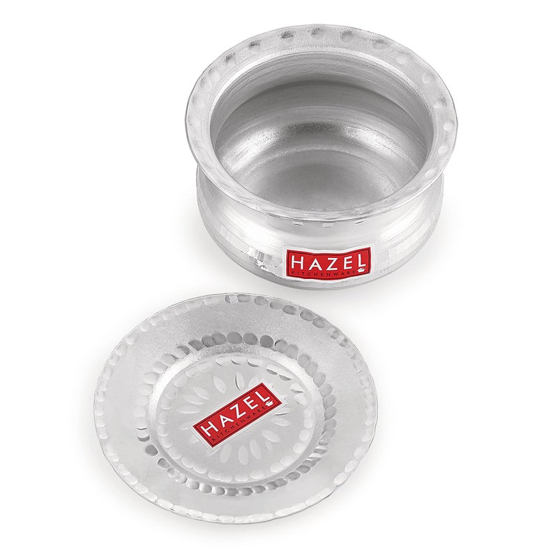 Hazel HAZEL Biryani Pot| Aluminium Biryani Handi Set, 2000 ML| Premium Aluminium Hammered Finish Tope, Patila Handi | Multipurpose Aluminium Cooking Utensils for Kitchen - Image 2