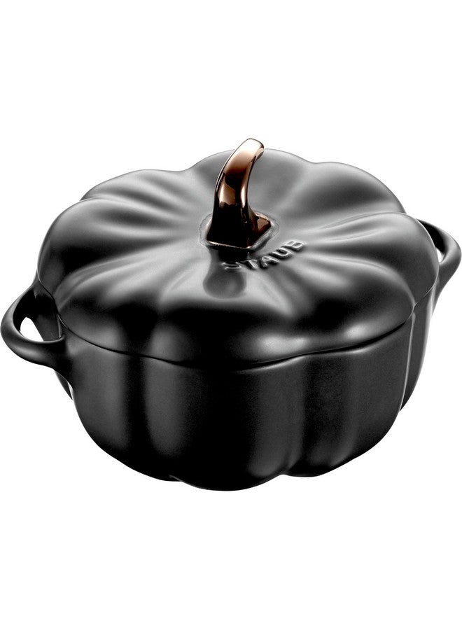 STAUB 0.5-qt Petite Ceramic Pumpkin, Oven & Stove Safe up to 572°F, Baking Dish, Candy Dish, Matte Black - Image 1