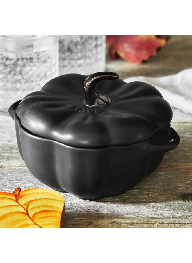 STAUB 0.5-qt Petite Ceramic Pumpkin, Oven & Stove Safe up to 572°F, Baking Dish, Candy Dish, Matte Black - Image 2