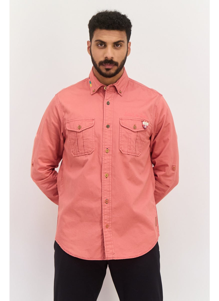 Men Regular Fit Embroidered Logo Long Sleeve Casual Shirt, Orange - pzsku/ZD399499958E7EB31F49CZ/45/_/1737642410/0b4a81bd-8d65-4e70-83d5-91c79f94ef8e