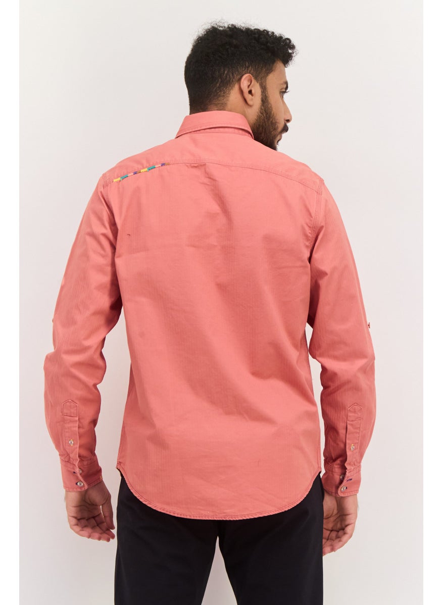 Men Regular Fit Embroidered Logo Long Sleeve Casual Shirt, Orange - pzsku/ZD399499958E7EB31F49CZ/45/_/1737642411/b8c84a38-c438-4ce7-98ed-67891bf70c4b