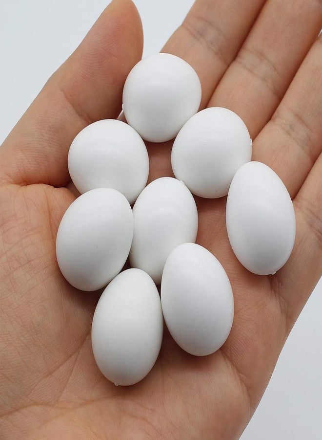 FOIBURELY 8 Pcs Solid Parrot Plastic Eggs Hatching Eggs Parrotlet，Budgie Parakeet，Diamond Dove Trick The Birds to Stop Laying Eggs, Fake Eggs（19mm*16mm） - Image 3