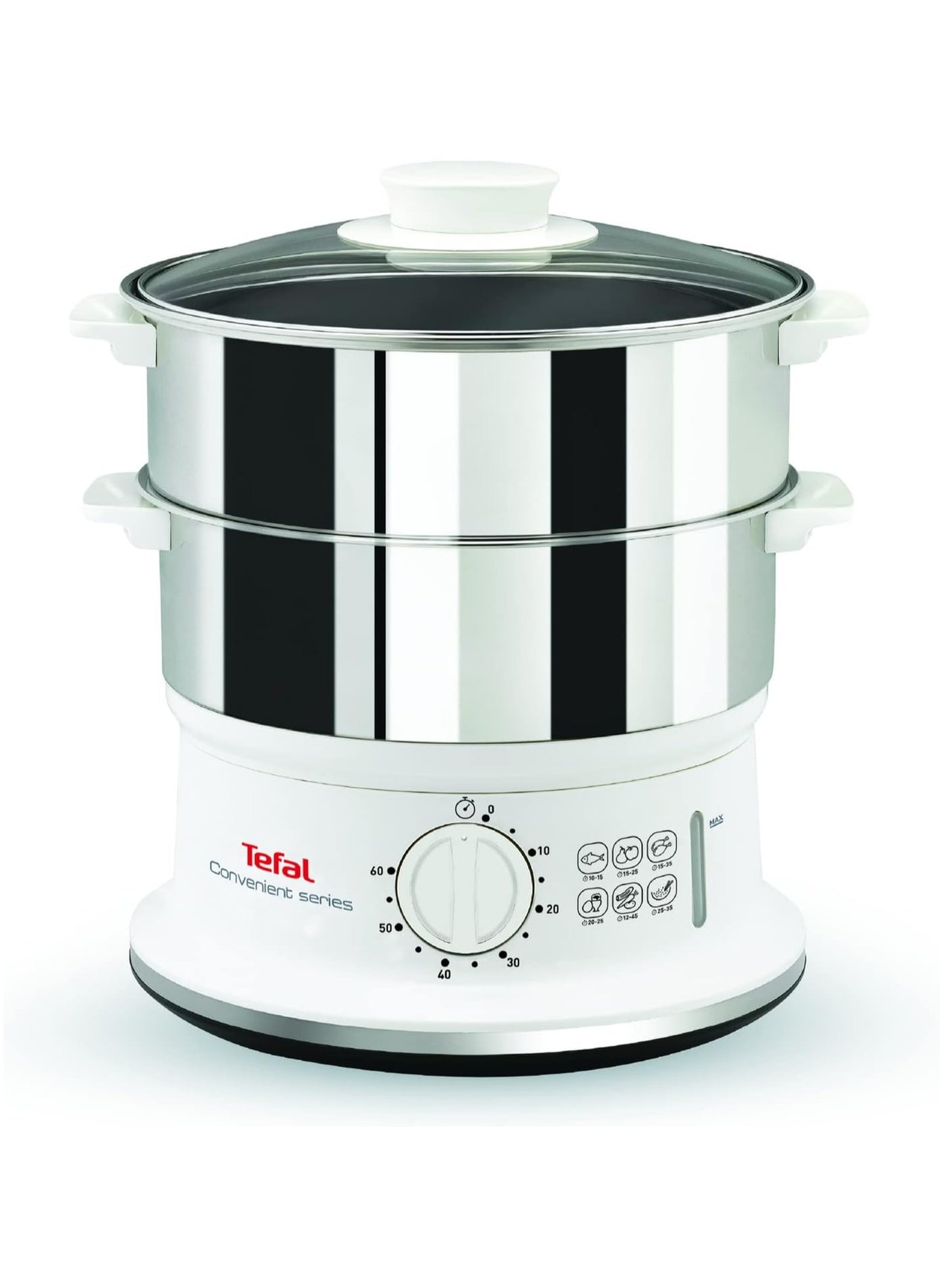 VC1451 Steam Cooker, 2 Stainless Steel Containers, 6 L Capacity, 24 cm Diameter, Timer and Automatic Shut-off, 900 W multicolour 6 LLiters