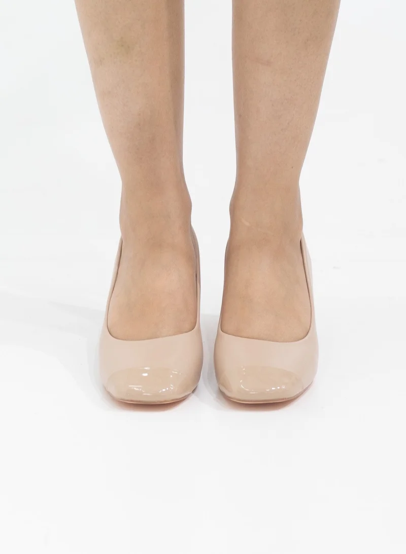 LAMARAPARIS Delilah comfy 5cm heel pointy court shoe nude