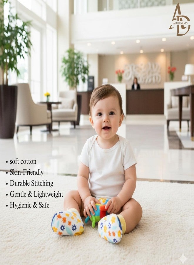 Adhigams Baby Booties Cotton Soft Breathable Newborn Footwear Anti-Slip Socks Shoes Comfortable Lightweight Cozy Warm Cute Design 0-3 Months Pack Of 2 Premium Quality Gift Wear - Image 4