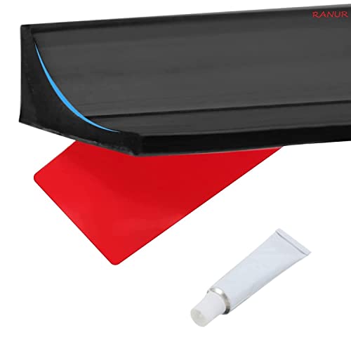 RANUR Silicone Water Stopper with Glue Collapsible Threshold Water Dam Barrier Strip for Shower, Self-Adhesive Kitchen Sink, Water Retaining Stopper, Dry and Wet Separation Strip (Black, 2 Meter) - Image 1