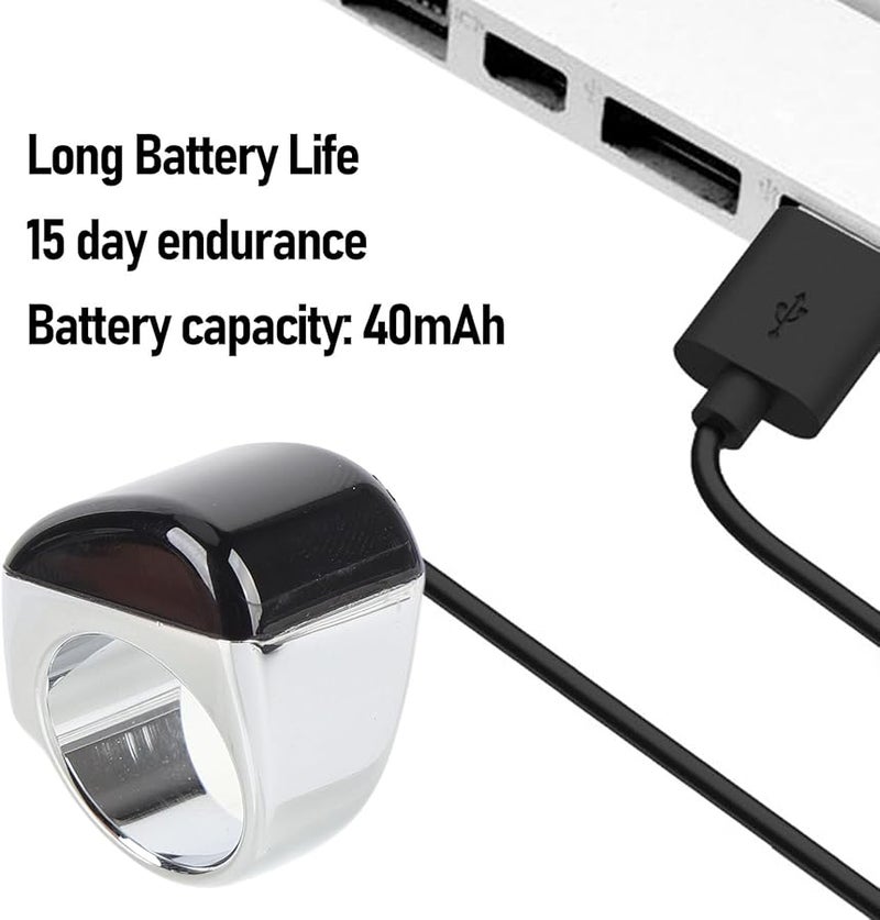 يوسو عداد رقمي خاتم 22 ملم تسبيح ذكي سبيكة زنك مقاوم للماء IP67 مع علبة شحن - Image 3