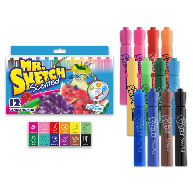 Mr. Sketch Mr. Sketch Scented Markers, Chisel Tip Marker, Assorted Colors, 12 Count - Image 1