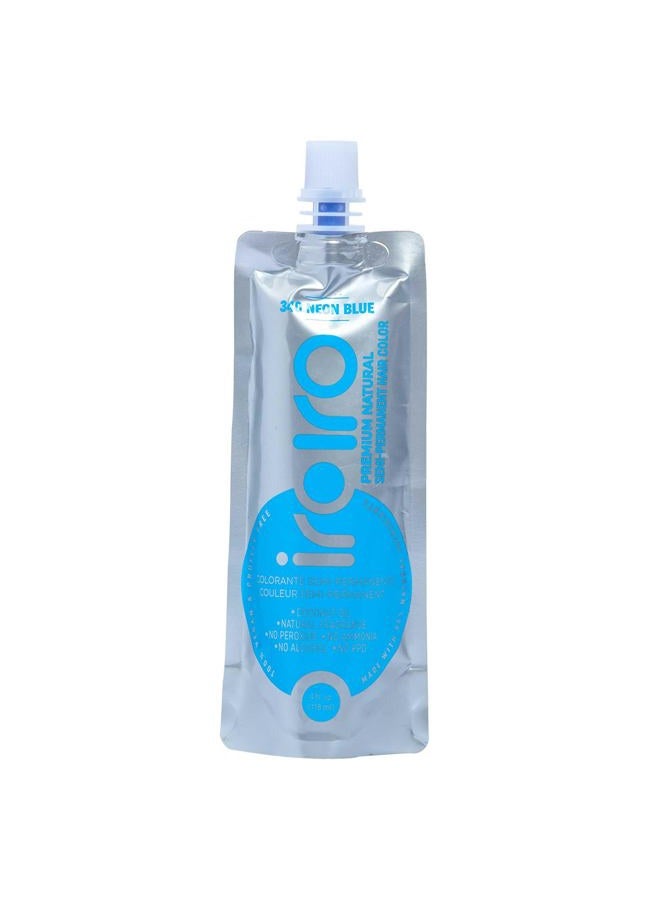 IROIRO Premium Natural Semi-Permanent Hair Color 340 Neon Blue (4oz) - Image 1