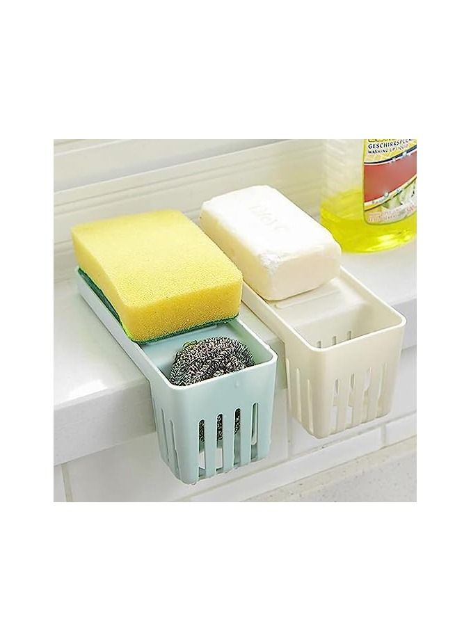 Spaceshoop Sponge Holder Dish Cloth Hanger Shelf Soap Drain Rack Kitchen Organizer Plastic Saddle Faucet Sink Caddy Drying Rack Basket - Image 2