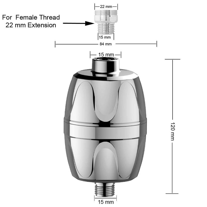 Alton ALTON SHR20940 ABS Filter For Hard Water Reduces Hair Fall Protects Skin Prevents Limescale with Hard Water Protection Removes Chlorine and Harmful Substances Chrome - Image 2