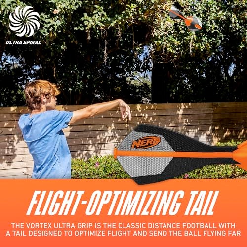 NERF Vortex Ultimate Grip Foam Football - NERF Soft Vortex Football for Long-Distance Throws - All-Weather Perfect for Pool + Beach - Kids Ultimate Grip Whistle Foam Ball - Image 3
