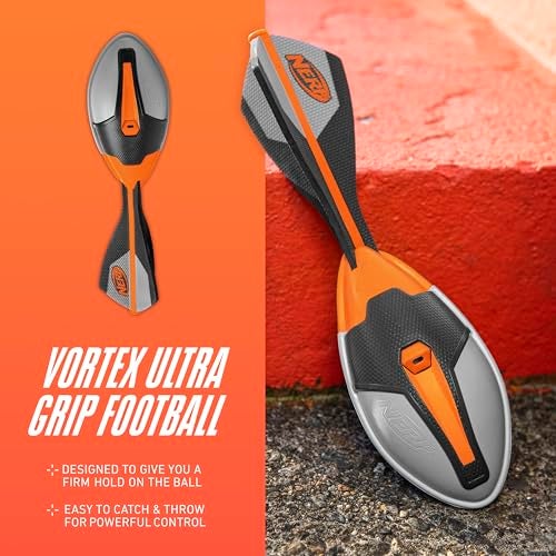 NERF Vortex Ultimate Grip Foam Football - NERF Soft Vortex Football for Long-Distance Throws - All-Weather Perfect for Pool + Beach - Kids Ultimate Grip Whistle Foam Ball - Image 2