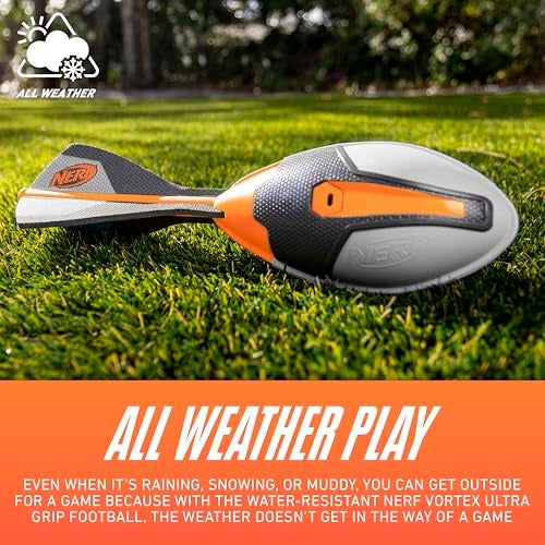 NERF Vortex Ultimate Grip Foam Football - NERF Soft Vortex Football for Long-Distance Throws - All-Weather Perfect for Pool + Beach - Kids Ultimate Grip Whistle Foam Ball - Image 5