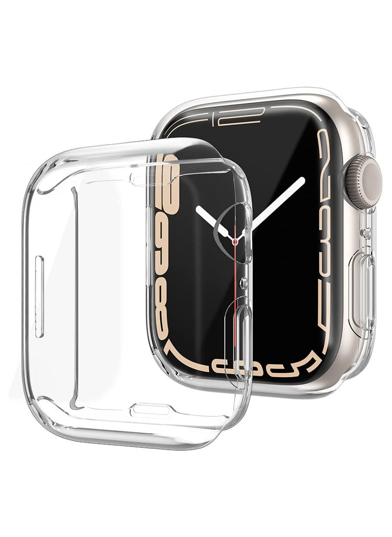 Generic - ELMO3EZZ Apple 45mm Cover Environmental Soft Flexible TPU Anti-Scratch Lightweight Protective Apple 45MM Case Compatible with Apple 45MM Watch Series - (Clear) - Image 1