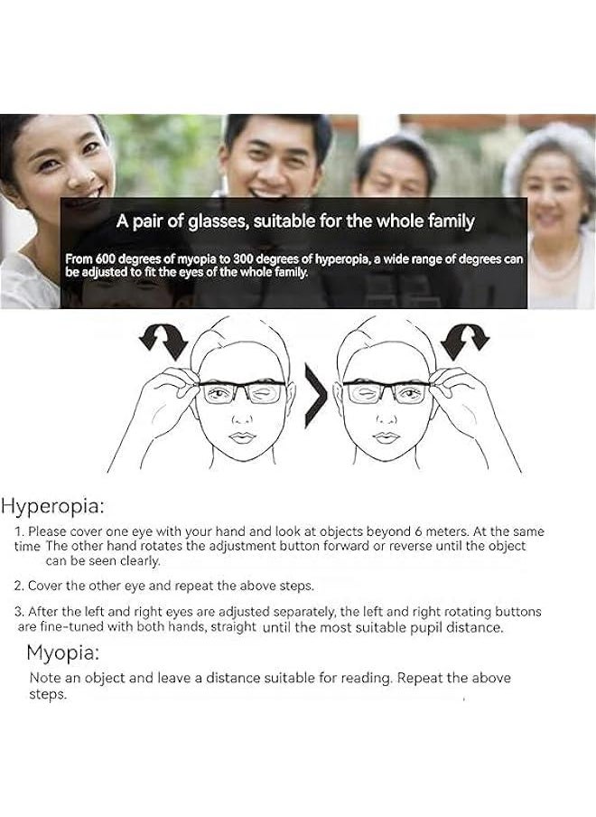 Generic - Adjustable Glasses, FlexVision Focal Adjustable Dial Vision Reading Eyeglasses Reading Glasses Near Far Sight Glasses - Image 1