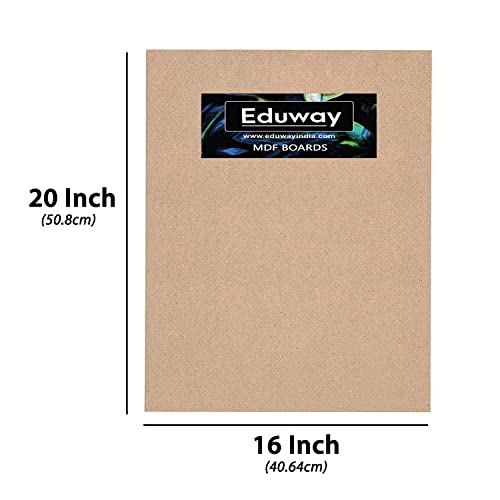 Eduway® 16x20 Inch MDF Board Wood Sheet for Mandala , Lippan, Resin Art & Craft, 4mm Thick, Pack of –4 - Premium Cardboard Material for Artists, Art and Craft Students - Hard Cutout in Small and Large Sizes (40x50 cms) - Image 4