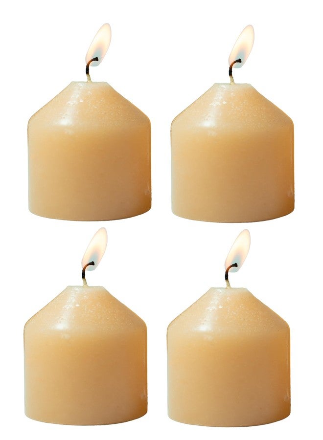 Stone & Feather Scented Small Votive/Pillar Candle, Tropical Peach, Set of 4, Suitable for Romantic Date, Anniversary Decoration, Aromatherapy, Home Decoration, and Party Decor. - Image 2