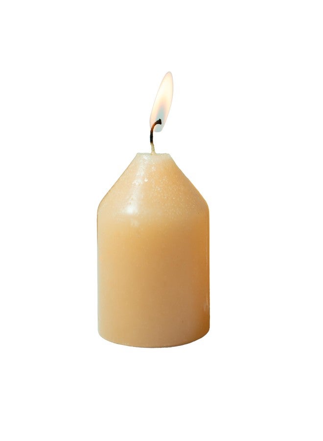 Stone & Feather Scented Small Votive/Pillar Candle, Tropical Peach, Set of 4, Suitable for Romantic Date, Anniversary Decoration, Aromatherapy, Home Decoration, and Party Decor. - Image 5