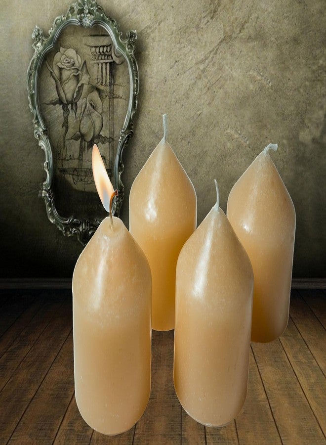 Stone & Feather Scented Small Votive/Pillar Candle, Tropical Peach, Set of 4, Suitable for Romantic Date, Anniversary Decoration, Aromatherapy, Home Decoration, and Party Decor. - Image 3