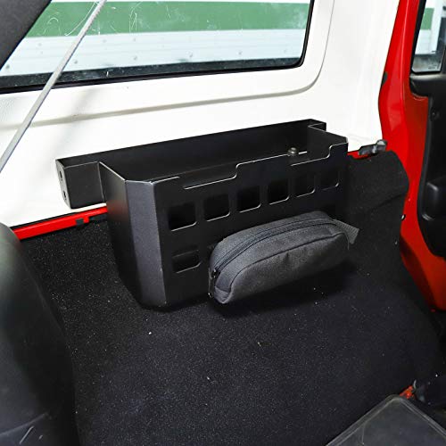 JeCar Rear Molle Panel Trunk Side Cargo Rack Shelf Organizer Storage Tray Basket Metal Cargo Holder for 1997-2022 Jeep Wrangler TJ JK JL - Image 5