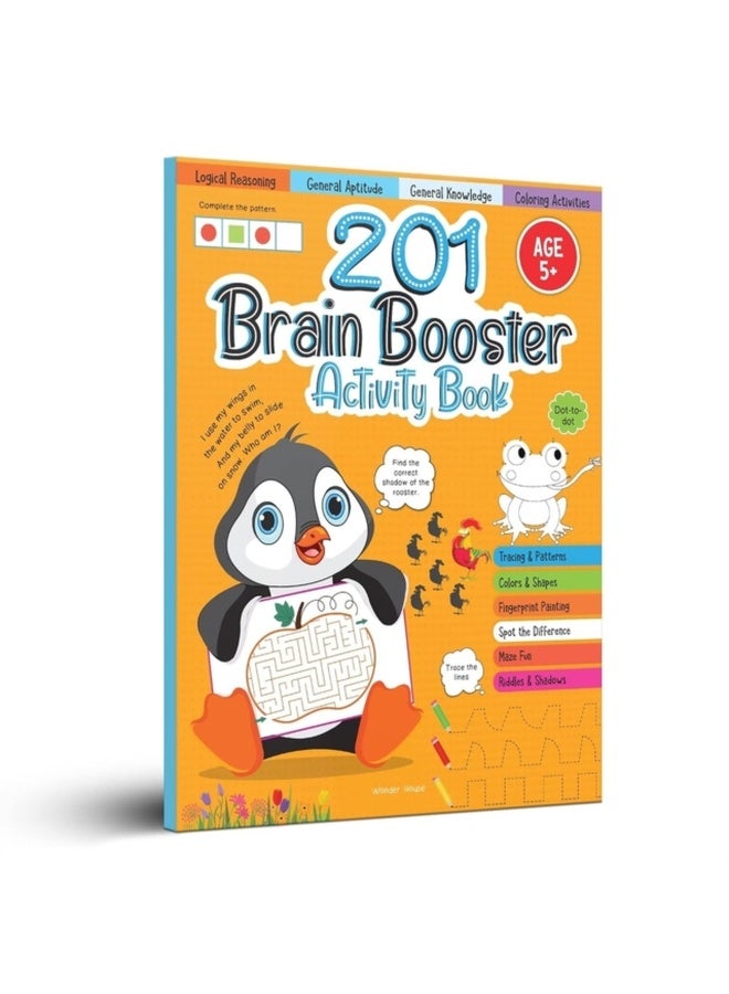 201 Brain Booster Activity Book - Fun Activities and Exercises for Children Tracing & Pattern, Colors & Shapes, Maze
