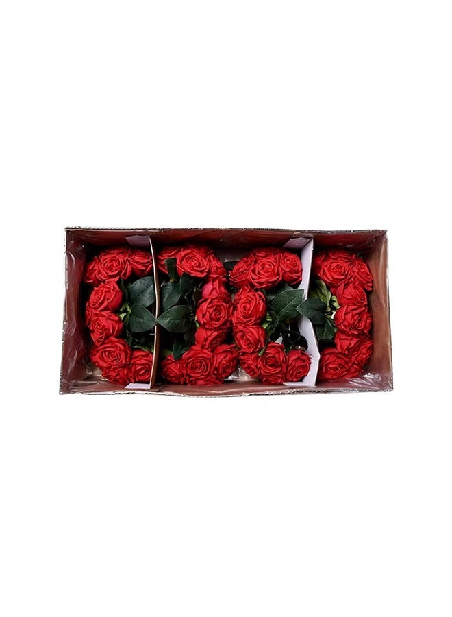 6 Heads Real Touch Artificial Rose Flowers Floral Non Toxic Red 23X6cm - Image 3