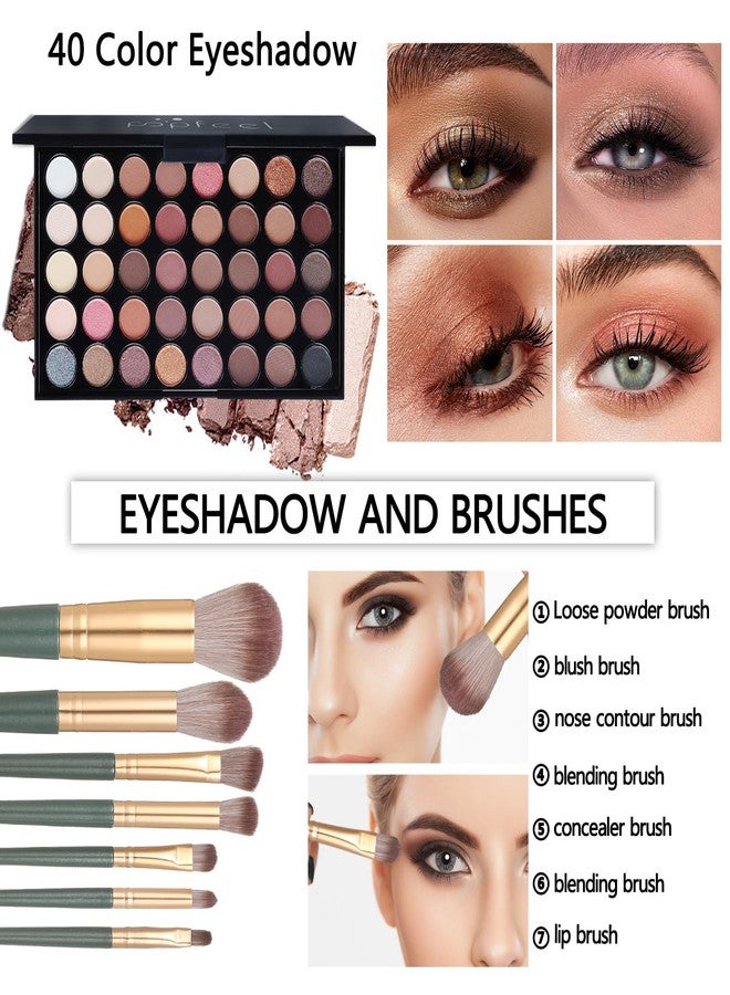 KAVCENT Full Makeup Kit for Girls - Eyeshadow Palette, Lip Gloss & Lipstick, Makeup Brushes, Foundation, Concealer, Mascara, Powder, Makeup Bag - Image 3