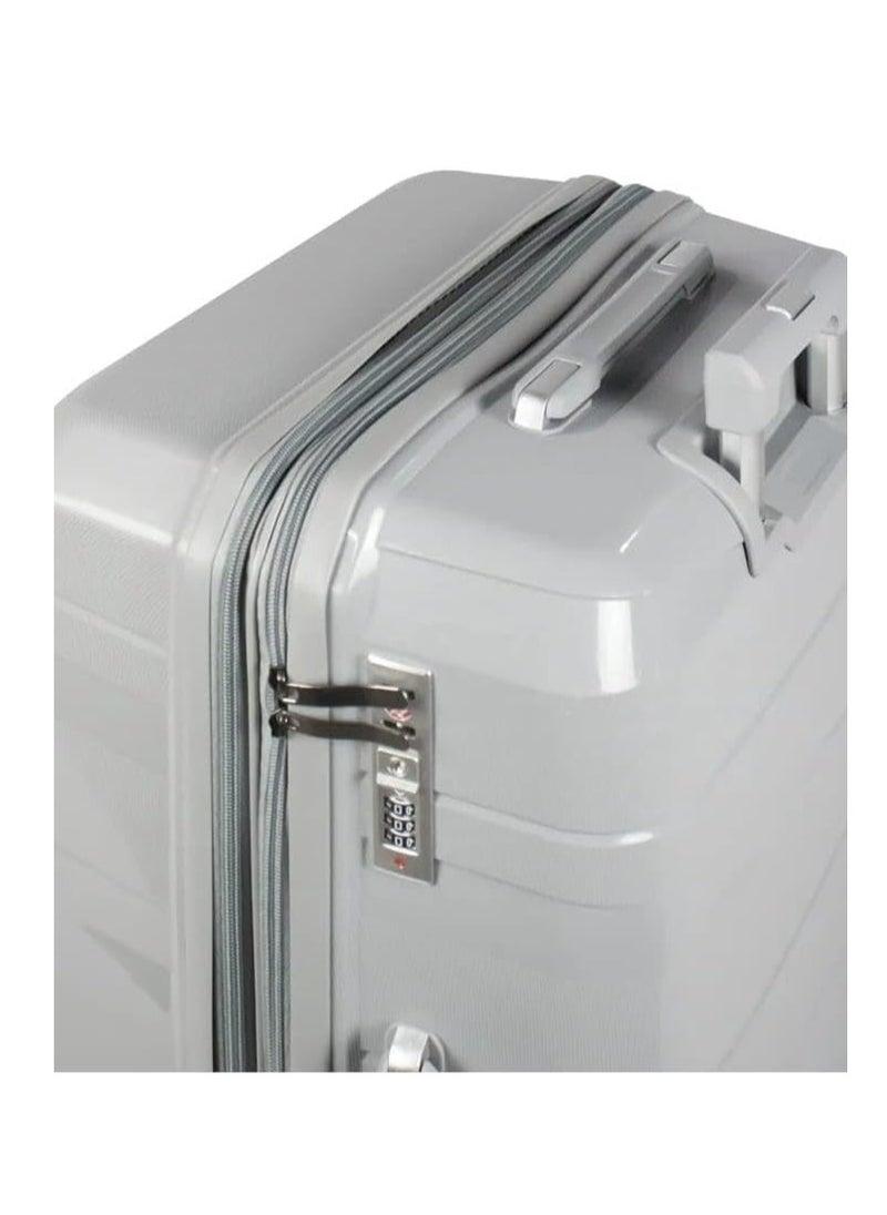 Generic - Wheeled travel bags with 8 swivel wheels and a lock, consisting of 3 pieces, gray, withstand storage, collisions, and bumps at airports Withstands shocks and is unbreakable - Image 1