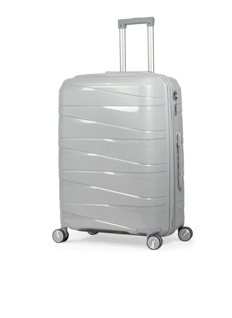 Generic - Wheeled travel bags with 8 swivel wheels and a lock, consisting of 3 pieces, gray, withstand storage, collisions, and bumps at airports Withstands shocks and is unbreakable - Image 1