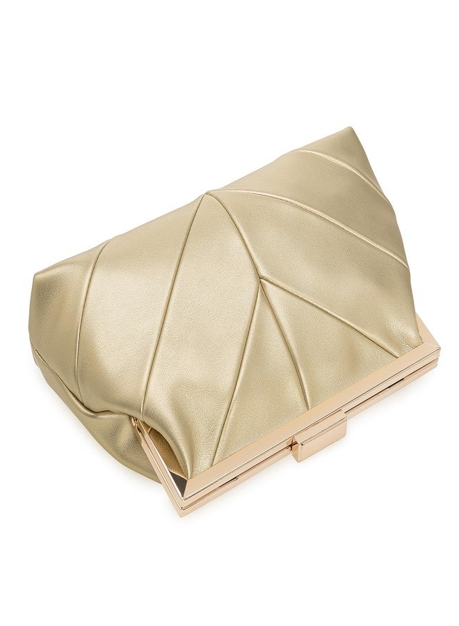 IXEBELLA PU Clutch Purse for Women Dressy Evening Bag Formal Handbag for Wedding, Prom, Cocktail Party (Light Gold) - Image 5